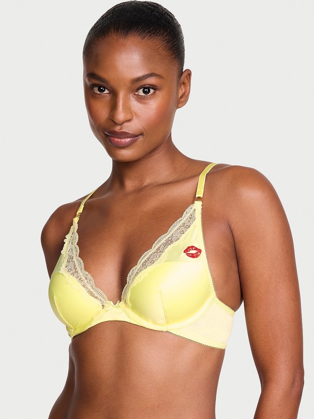 Victoria’s Secret NWT Tease Lightly Lined Satin Kiss Plunge Bra Size 34D